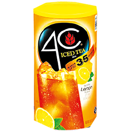 4C ICED TEA MIX 35 QT. OR RASPBERRY MIX 82.6 OZ. CNSTR.